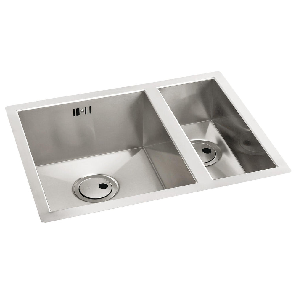 Abode Matrix R0 Undermount One and Half Bowl Kitchen Sink For 600mm Cabinet in Stainless Steel 
Brushed Left