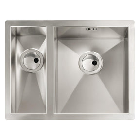Abode Matrix R0 Undermount One and Half Bowl Kitchen Sink For 600mm Cabinet in Stainless Steel 
Brushed Right