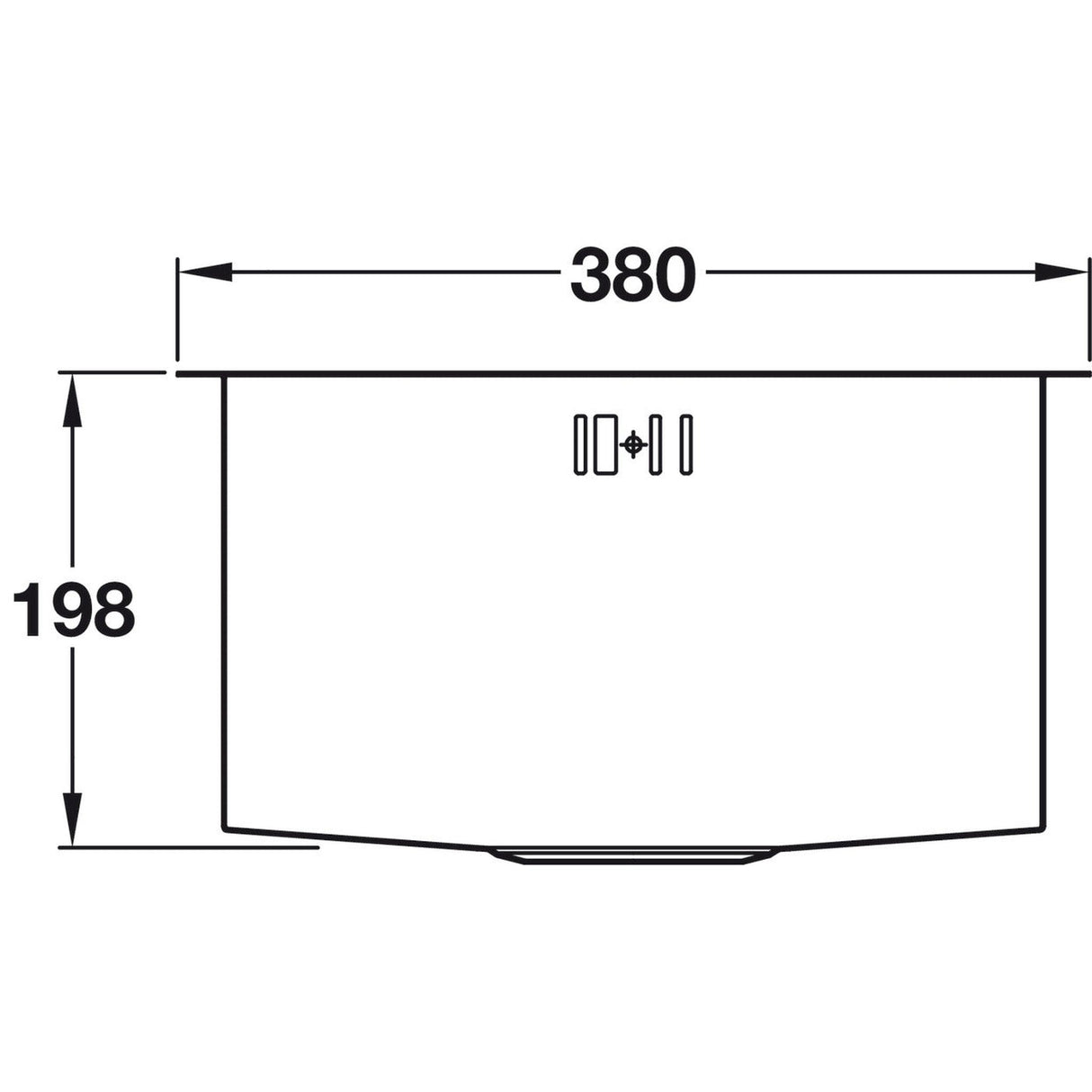 Abode Matrix R0 Undermount  Single Bowl Kitchen Sink For 450mm Cabinet in Stainless Steel Brushed 57745060 Dimension