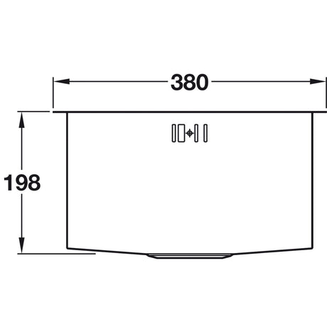 Abode Matrix R0 Undermount  Single Bowl Kitchen Sink For 450mm Cabinet in Stainless Steel Brushed 57745060 Dimension