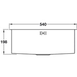 Abode Matrix R0 Undermount Single Bowl Kitchen Sink For 600mm Cabinet in Stainless Steel Brushed 57745050 Dimension