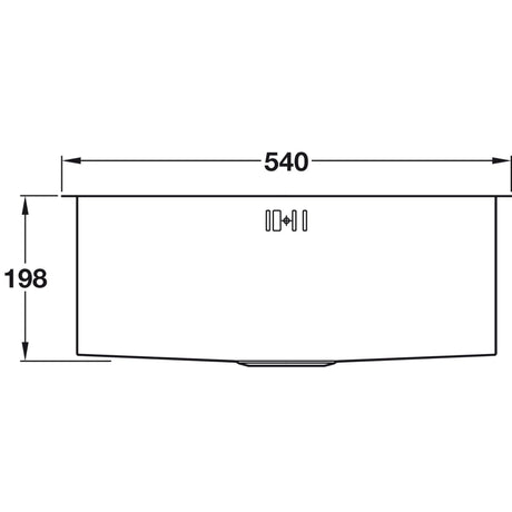 Abode Matrix R0 Undermount Single Bowl Kitchen Sink For 600mm Cabinet in Stainless Steel Brushed 57745050 Dimension