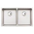 Abode Matrix R15 Undermount Inset Mount Double Bowl Kitchen Sink For 800mm Cabinet in Stainless Steel Brushed 57745130
