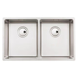 Abode Matrix R15 Undermount Inset Mount Double Bowl Kitchen Sink For 800mm Cabinet in Stainless Steel Brushed 57745130