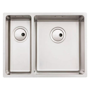 Abode Matrix R15 Undermount Inset Mount One And Half Bowl Kitchen Sink For800mm Cabinet in Stainless Steel Brushed 57745091