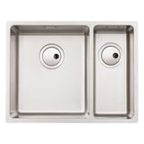 Abode Matrix R15 Undermount Inset Mount One And Half Bowl Kitchen Sink For800mm Cabinet in Stainless Steel Brushed 57745092