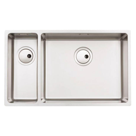 Abode Matrix R15 Undermount Inset Mount One and Half Bowl Kitchen Sink For 800mm Cabinet in Stainless Steel Brushed 57745141