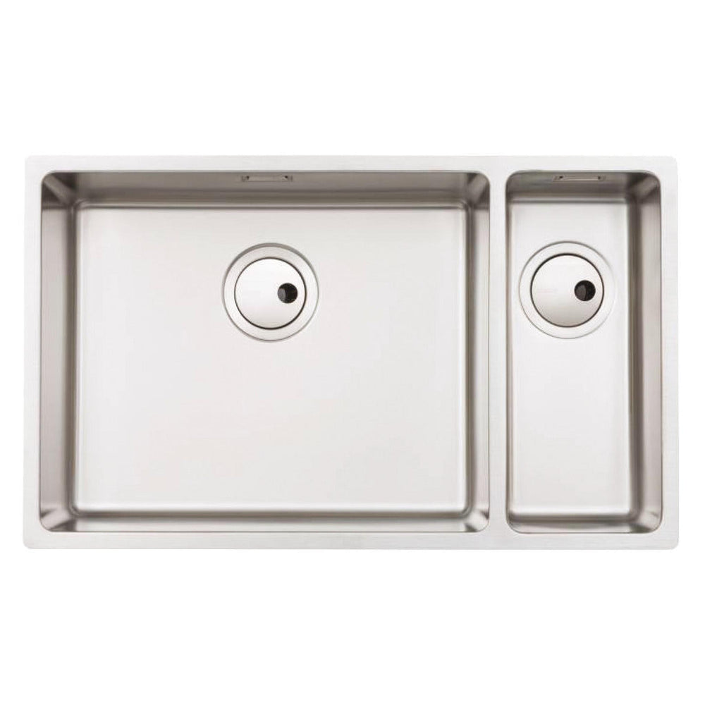 Abode Matrix R15 Undermount Inset Mount One and Half Bowl Kitchen Sink For 800mm Cabinet in Stainless Steel Brushed 57745142 