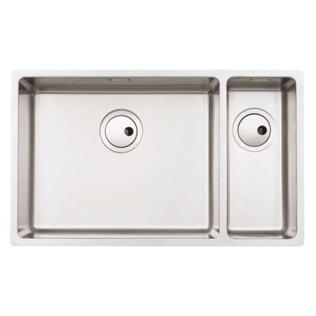 Abode Matrix R15 Undermount Inset Mount One and Half Bowl Kitchen Sink For 800mm Cabinet in Stainless Steel Brushed 57745142 