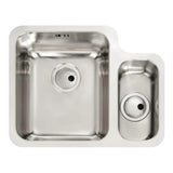 Abode Matrix R50 Undermount One and Half Bowl Kitchen Sink For 600mm Cabinet in Stainless Steel Brushed 57745162
