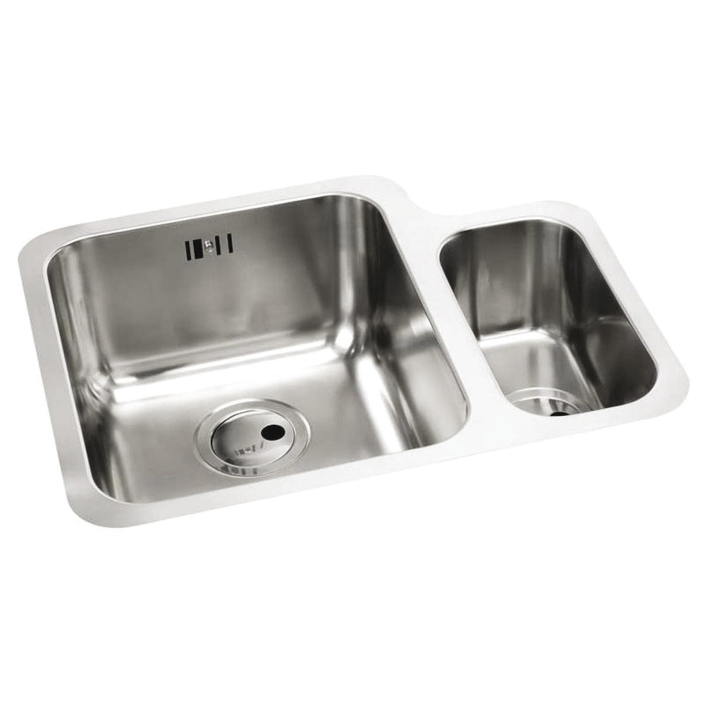 Abode Matrix R50 Undermount One and Half Bowl Kitchen Sink For 600mm Cabinet in Stainless Steel Brushed 57745162 1