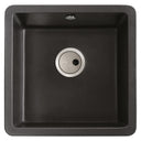 Abode Matrix SQ GR15 Undermount Inset Mount Single Bowl Kitchen Sink Accessories For 500mm Cabinet in Composite Black Metallic 56990471