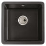 Abode Matrix SQ GR15 Undermount Inset Mount Single Bowl Kitchen Sink Accessories For 500mm Cabinet in Composite Black Metallic 56990471