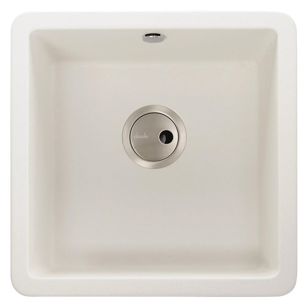 Abode Matrix SQ GR15 Undermount Inset Mount Single Bowl Kitchen Sink Accessories For 500mm Cabinet in Composite White 56990491
