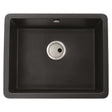 Abode Matrix SQ GR15  Undermount Inset Mount Single Bowl Kitchen Sink For 600mm Cabinet in Composite Black Metallic 56990472