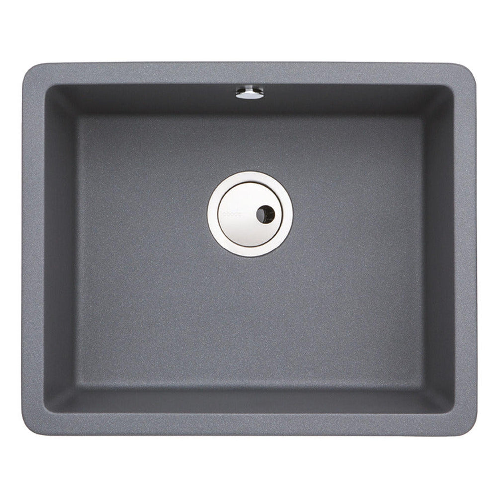 Abode Matrix SQ GR15  Undermount Inset Mount Single Bowl Kitchen Sink For 600mm Cabinet in Composite Light Grey Metallic 56990505