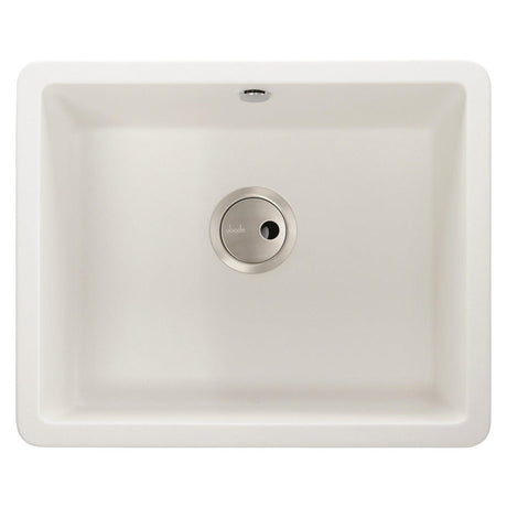 Abode Matrix SQ GR15  Undermount Inset Mount Single Bowl Kitchen Sink For 600mm Cabinet in Composite White 56990492