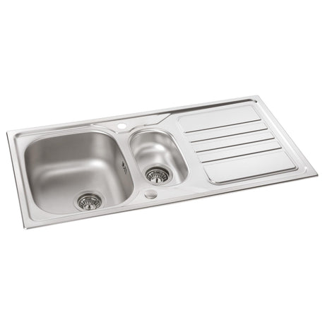 Abode Mikro Inset Mount One and Half Bowl Kitchen Sink For 600mm Cabinet in Stainless Steel 56990449 1