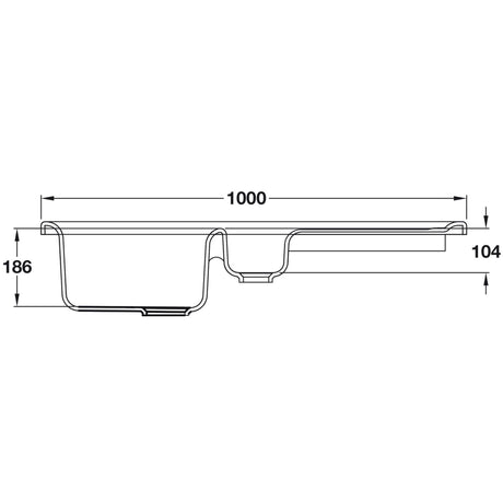 Abode Milford Inset Mount One And Half Bowl Kitchen Sink Accessories For 600mm Cabinet in Ceramic White 57747700 Dimension