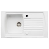 Abode Milford  Inset Mount Single Bowl Kitchen Sink For 450mm Cabinet in Ceramic White 57747710