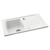 Abode Milford  Inset Mount Single Bowl Kitchen Sink For 450mm Cabinet in Ceramic White 57747710 1