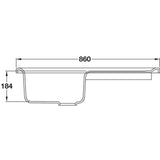 Abode Milford  Inset Mount Single Bowl Kitchen Sink For 450mm Cabinet in Ceramic White 57747710 Dimension