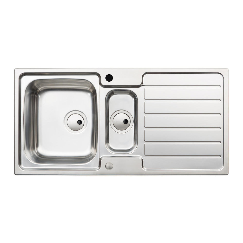 Abode Neron Inset Mount One And Half Bowl Kitchen Sink Accessories For 600mm Cabinet in Stainless Steel Brushed 57745000