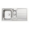 Abode Neron Inset Mount One And Half Bowl Kitchen Sink Accessories For 600mm Cabinet in Stainless Steel Brushed 57745000