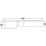 Abode Neron Inset Mount One And Half Bowl Kitchen Sink Accessories For 600mm Cabinet in Stainless Steel Brushed 57745000 Dimension