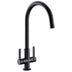 Abode Pico C-Spout Mixer Tap With Dual Lever In Matt Black 56996300