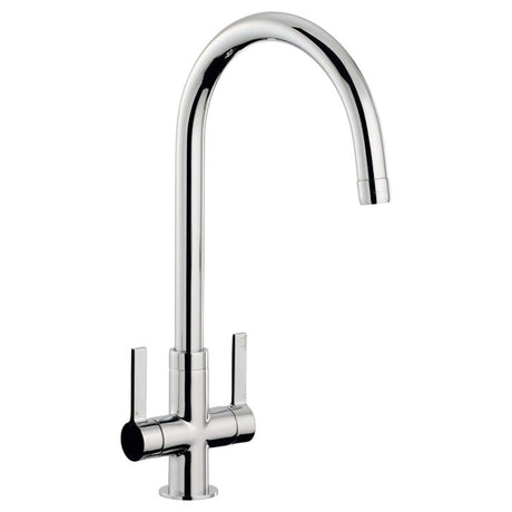 Abode Pico C-Spout Mixer Tap With Dual Lever In Polished Chrome 56996200