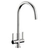 Abode Pico C-Spout Mixer Tap With Dual Lever In Polished Chrome 56996200