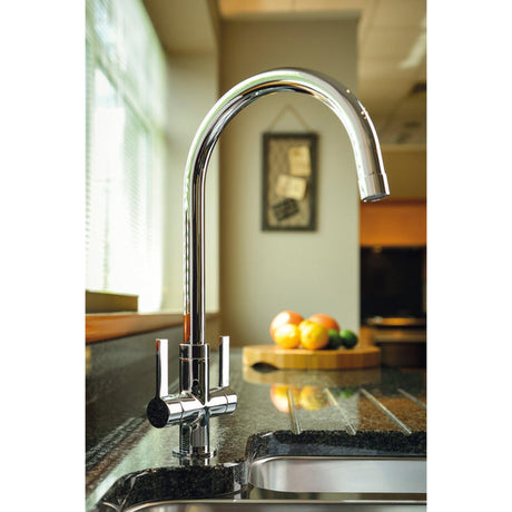 Abode Pico C-Spout Mixer Tap With Dual Lever  Lifestyle