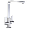 Abode Quantic L-Spout Mixer Tap With Dual Lever In Polished Chrome