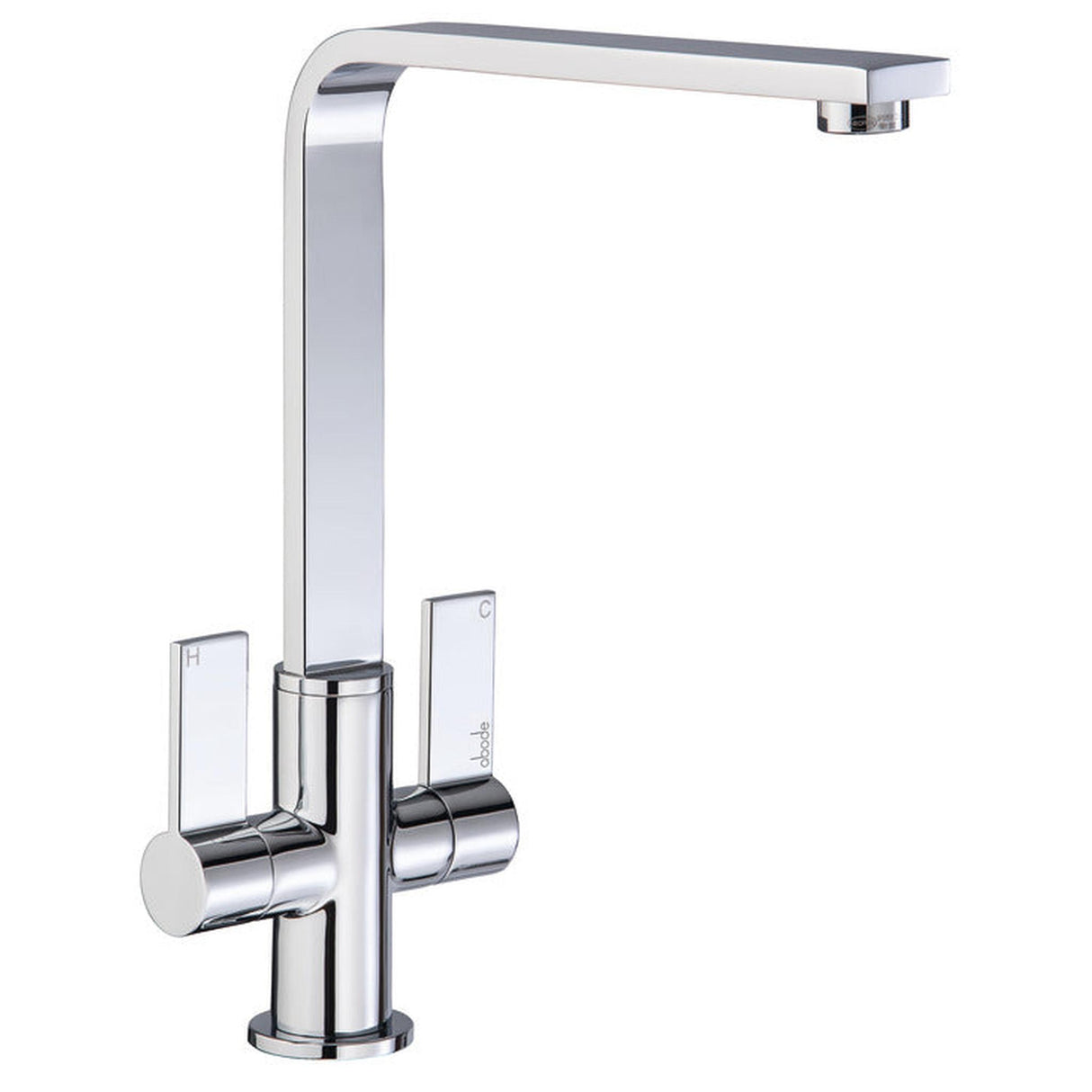 Abode Quantic L-Spout Mixer Tap With Dual Lever In Polished Chrome
