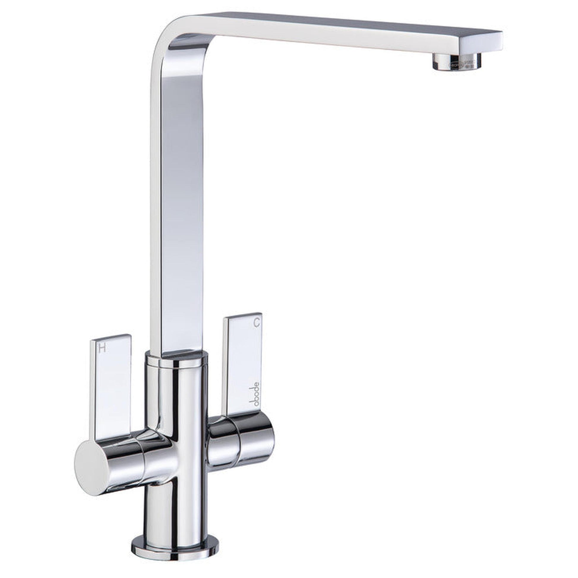 Abode Quantic L-Spout Mixer Tap With Dual Lever In Polished Chrome