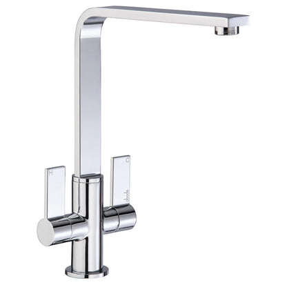 Abode Quantic L-Spout Mixer Tap With Dual Lever In Polished Chrome