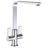 Abode Quantic L-Spout Mixer Tap With Dual Lever In Polished Chrome