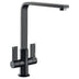 Abode Quantic L-Spout Mixer Tap with Dual Lever in Matt Black