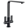 Abode Quantic L-Spout Mixer Tap with Dual Lever in Matt Black