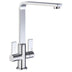 Abode Quantic L-Spout Mixer Tap with Dual Lever in Polished Chrome