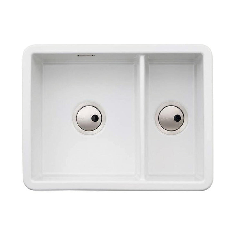 Abode Sandon Undermount Inset Mount One And Half Bowl Kitchen Sink Accessories For 800mm Cabinet in Ceramic White 57747760 1