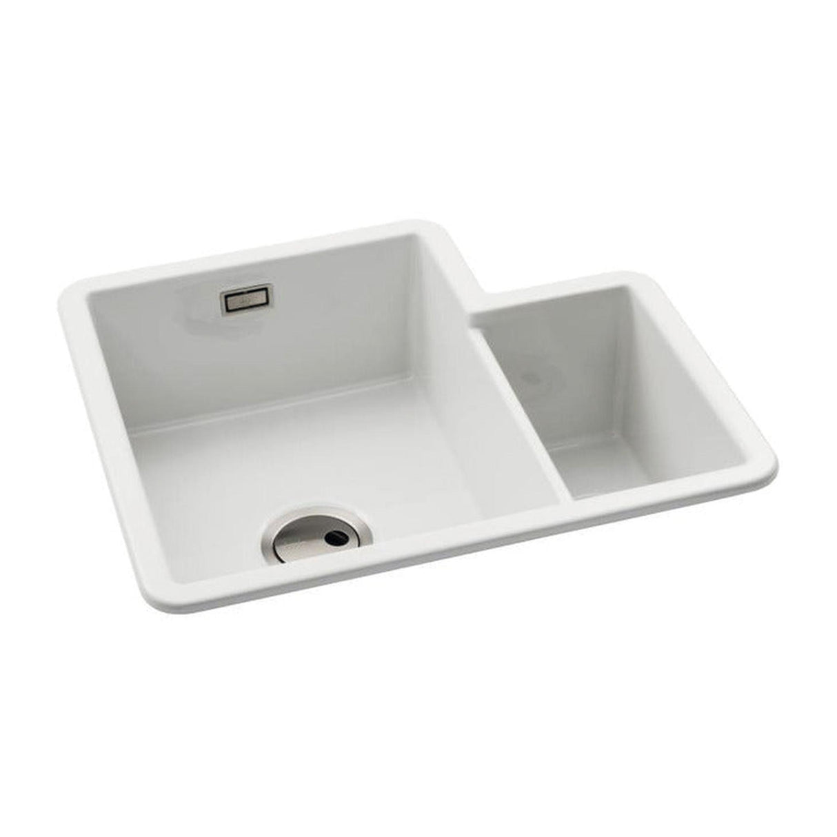 Abode Sandon Undermount Inset Mount One And Half Bowl Kitchen Sink For 800mm Cabinet in Ceramic White 57747780 1
