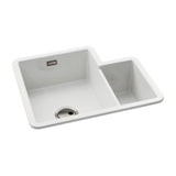 Abode Sandon Undermount Inset Mount One And Half Bowl Kitchen Sink For 800mm Cabinet in Ceramic White 57747780 1