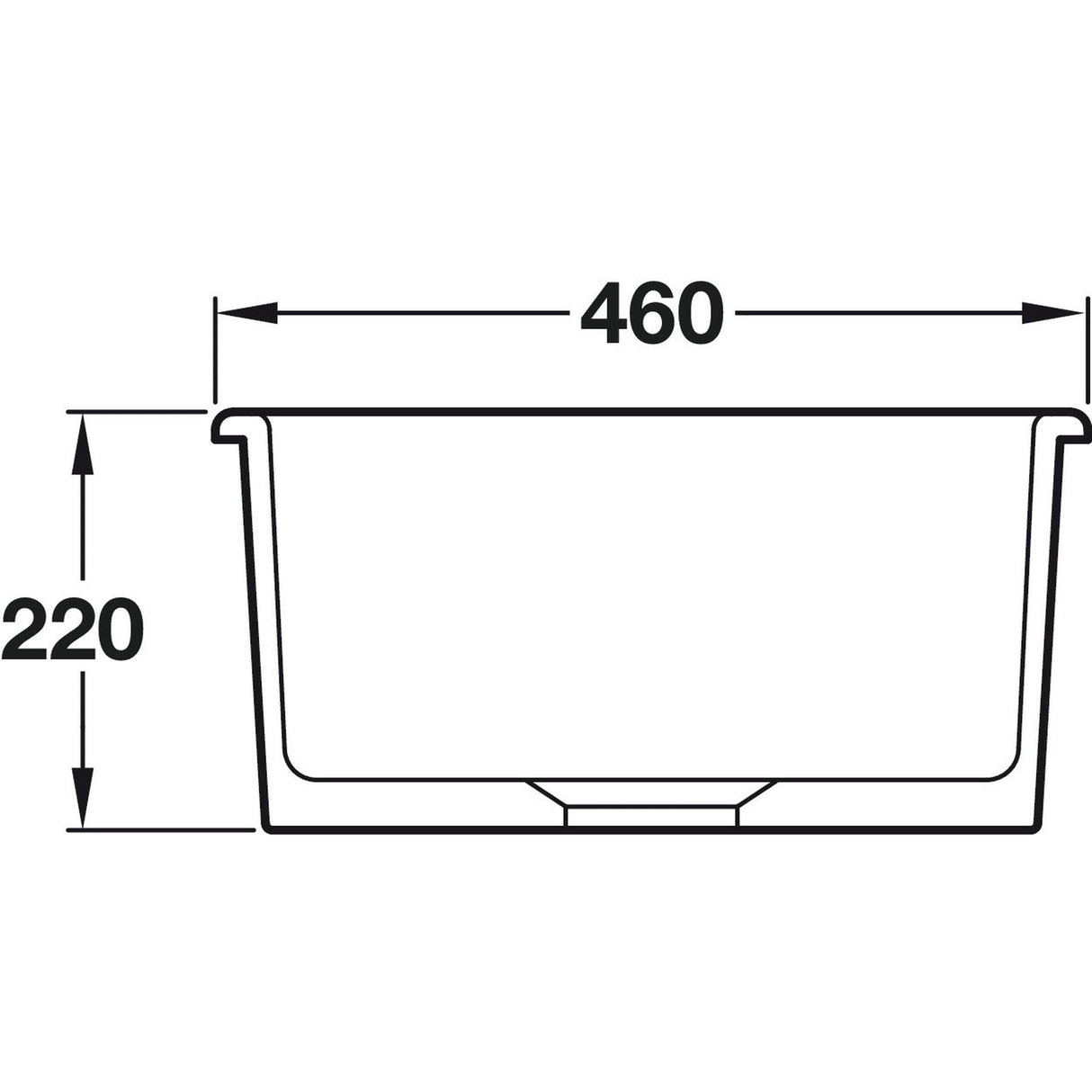 Abode Sandon  Undermount Inset Mount Single Bowl Kitchen Sink For 500mm Cabinet in Ceramic White 57747750 Dimension 1