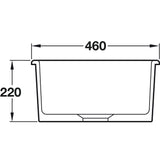 Abode Sandon  Undermount Inset Mount Single Bowl Kitchen Sink For 500mm Cabinet in Ceramic White 57747750 Dimension 1