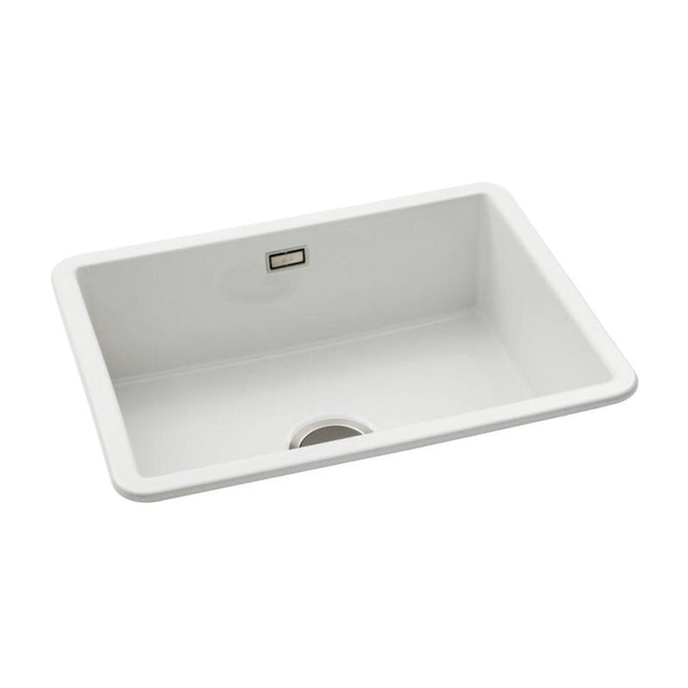 Abode Sandon Undermount Inset mount Single Bowl Kitchen Sink For 800mm Cabinet in Ceramic White 57747770 1
