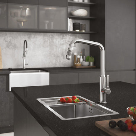 Abode Studio Compact Undermount and Inset Single Bowl Kitchen Sink with Accessories Life Style