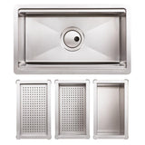 Abode Studio Compact with Accessories Undermount Inset Mount Single Bowl Kitchen Sink in Stainless Steel 56990463 