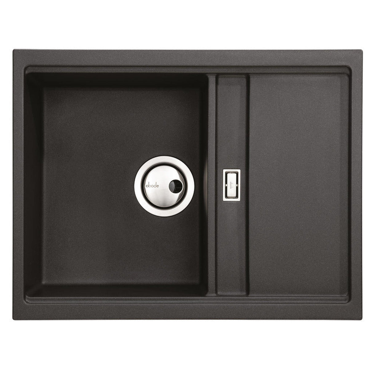 Abode Synchronist Undermount Inset Mount One And QuaterBowl Kitchen Sink Accessories For 450mm Cabinet in Composite Black metallic 56990478